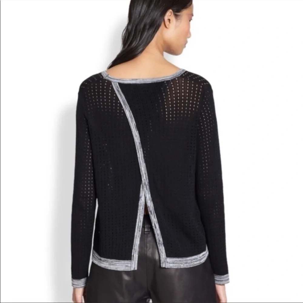 RAG & Bone Ariana Perforated Split-Back Sweater size S